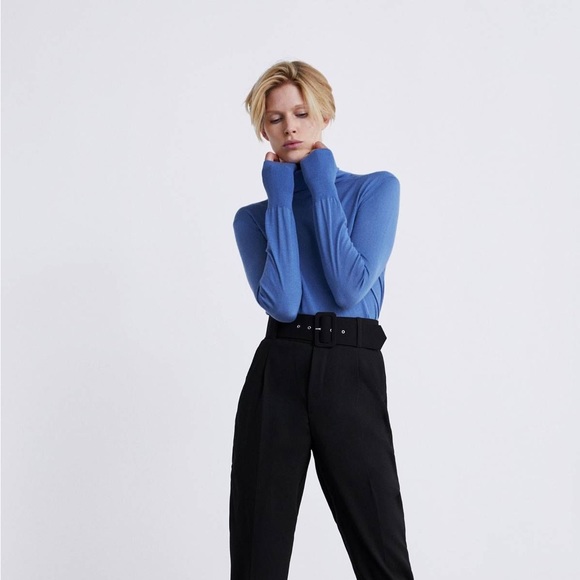 Black belted trousers zara Clearance
